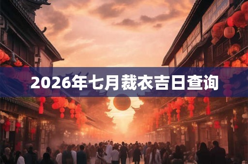 2026年七月裁衣吉日查询