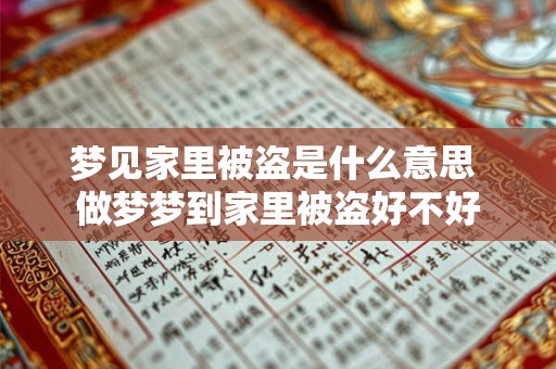 梦见家里被盗是什么意思 做梦梦到家里被盗好不好