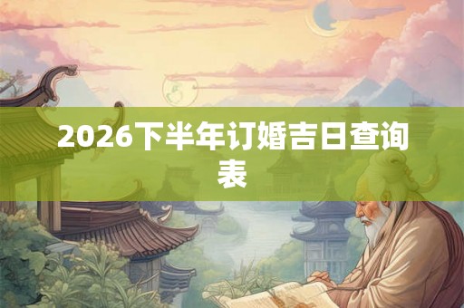 2026下半年订婚吉日查询表 2026下半年订婚吉日查询表