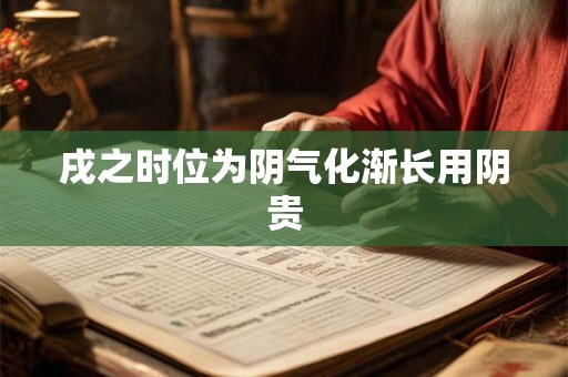 戌之时位为阴气化渐长用阴贵