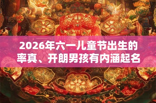 2026年六一儿童节出生的率真、开朗男孩有内涵起名