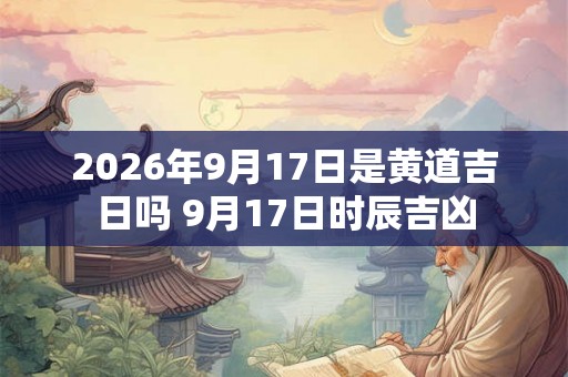 2026年9月17日是黄道吉日吗 9月17日时辰吉凶
