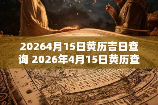 20264月15日黄历吉日查询 2026年4月15日黄历查询吉日吗