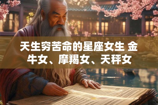 天生穷苦命的星座女生 金牛女、摩羯女、天秤女