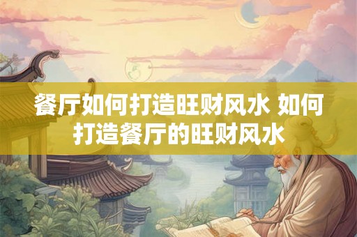 餐厅如何打造旺财风水 如何打造餐厅的旺财风水