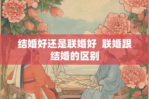 结婚好还是联婚好  联婚跟结婚的区别