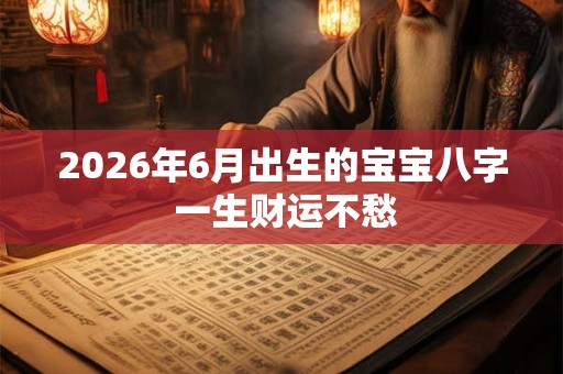 2026年6月出生的宝宝八字 一生财运不愁