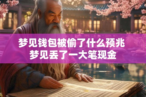 梦见钱包被偷了什么预兆 梦见丢了一大笔现金