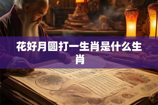 花好月圆打一生肖是什么生肖