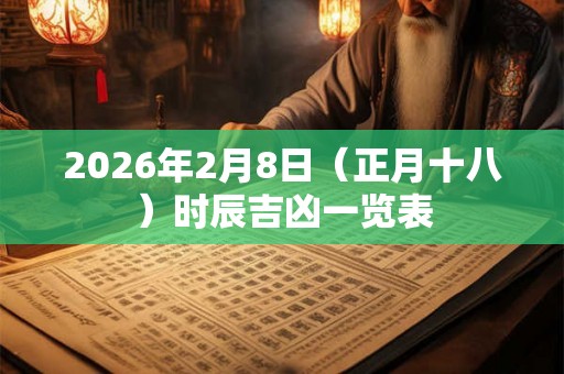 2026年2月8日（正月十八）时辰吉凶一览表