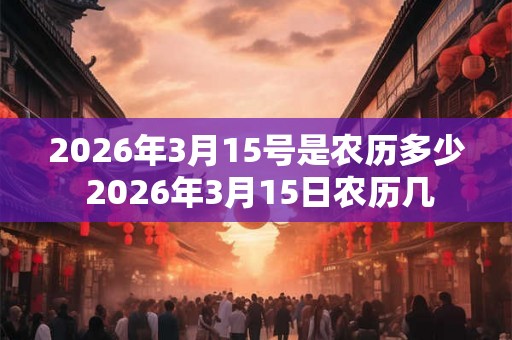 2026年3月15号是农历多少 2026年3月15日农历几 2026年3月15号是农历多少 2026年3月15日农历几