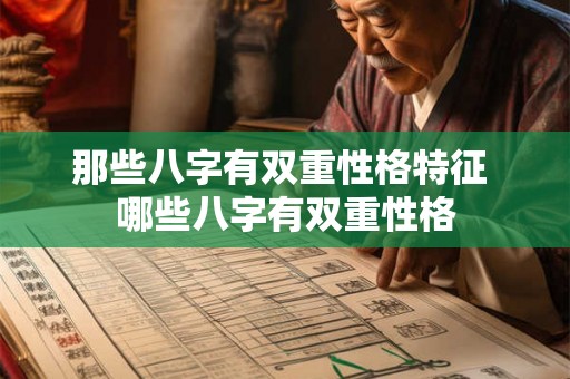 那些八字有双重性格特征 哪些八字有双重性格 那些八字有双重性格特征 哪些八字有双重性格
