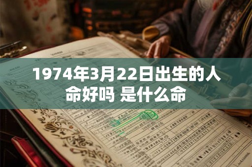 1974年3月22日出生的人命好吗 是什么命