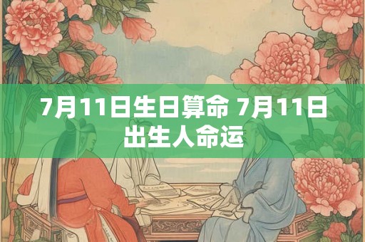 7月11日生日算命 7月11日出生人命运