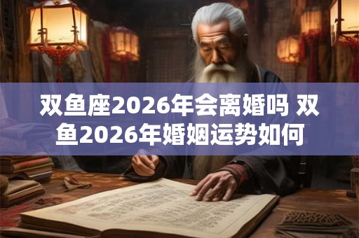 双鱼座2026年会离婚吗 双鱼2026年婚姻运势如何