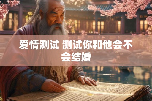 爱情测试 测试你和他会不会结婚