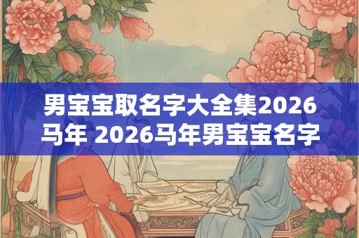 男宝宝取名字大全集2026马年 2026马年男宝宝名字推荐