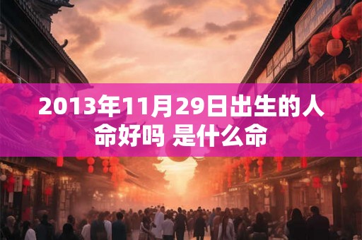 2013年11月29日出生的人命好吗 是什么命