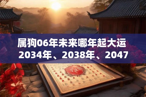 属狗06年未来哪年起大运 2034年、2038年、2047年