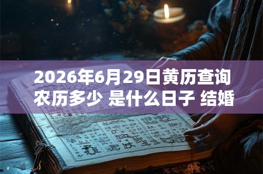 2026年6月29日黄历查询 农历多少 是什么日子 结婚吉时