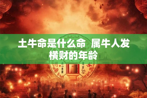 土牛命是什么命  属牛人发横财的年龄