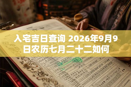 入宅吉日查询 2026年9月9日农历七月二十二如何 入宅吉日查询 2026年9月9日农历七月二十二如何