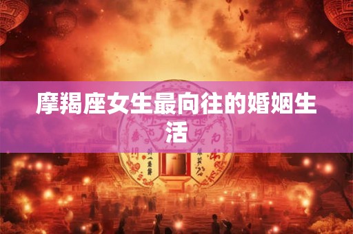 摩羯座女生最向往的婚姻生活