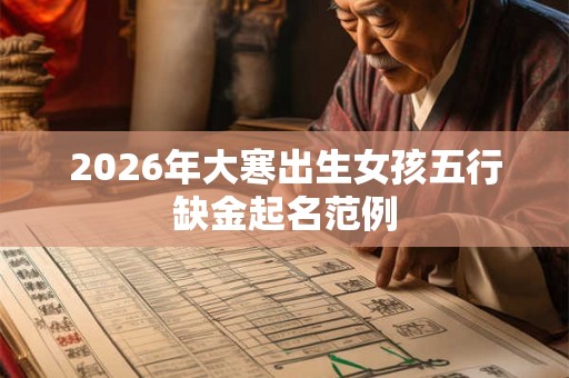 2026年大寒出生女孩五行缺金起名范例
