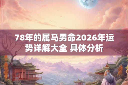 78年的属马男命2026年运势详解大全 具体分析