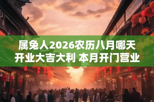 属兔人2026农历八月哪天开业大吉大利 本月开门营业吉日查询