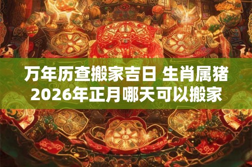 万年历查搬家吉日 生肖属猪2026年正月哪天可以搬家入住