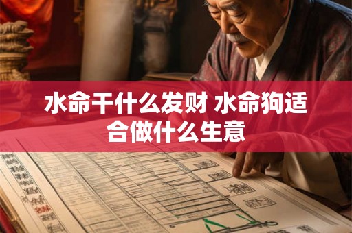 水命干什么发财 水命狗适合做什么生意