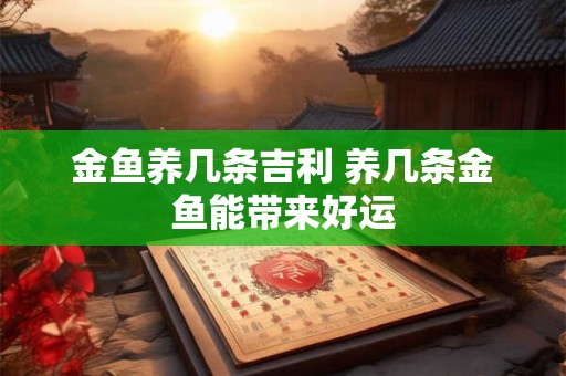 金鱼养几条吉利 养几条金鱼能带来好运