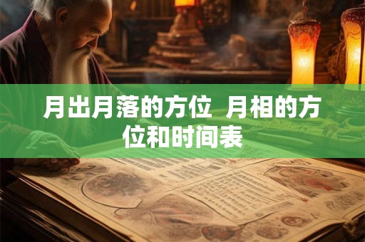 月出月落的方位  月相的方位和时间表