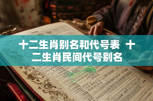 十二生肖别名和代号表  十二生肖民间代号别名