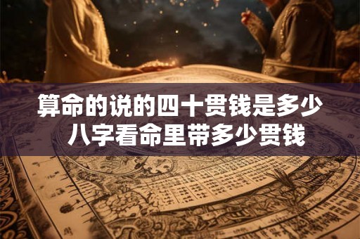 算命的说的四十贯钱是多少  八字看命里带多少贯钱