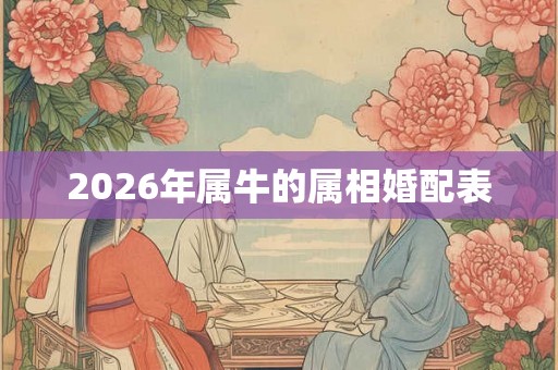 2026年属牛的属相婚配表 2026年属牛的属相婚配表