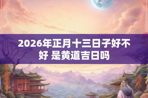 2026年正月十三日子好不好 是黄道吉日吗