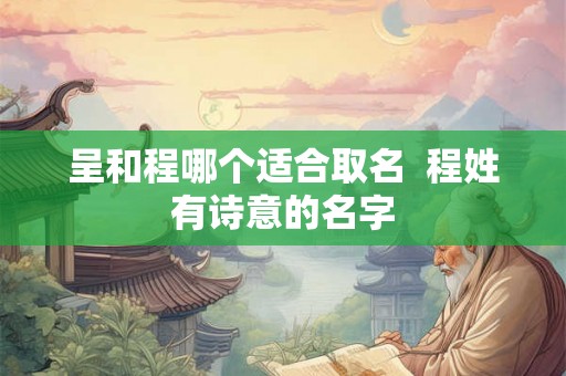 呈和程哪个适合取名  程姓有诗意的名字