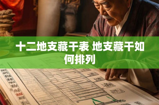 十二地支藏干表 地支藏干如何排列