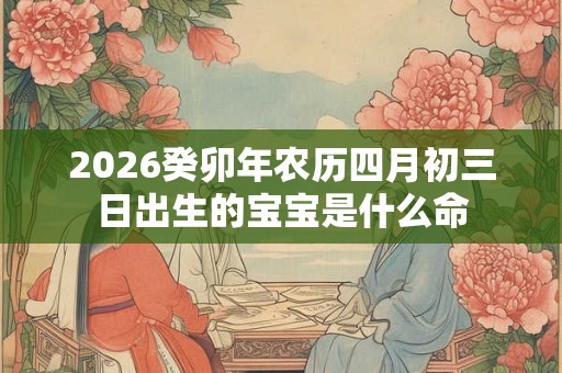 2026癸卯年农历四月初三日出生的宝宝是什么命
