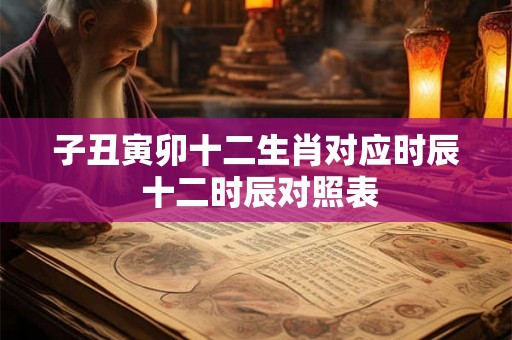 子丑寅卯十二生肖对应时辰 十二时辰对照表