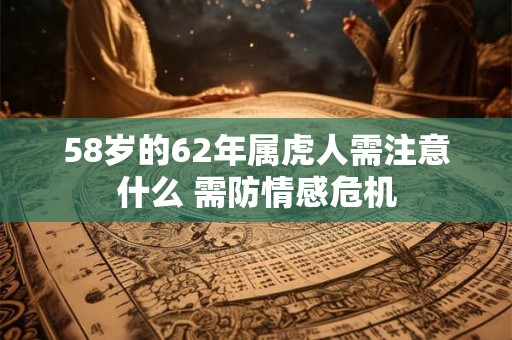 58岁的62年属虎人需注意什么 需防情感危机