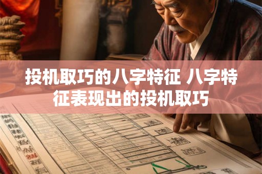 投机取巧的八字特征 八字特征表现出的投机取巧