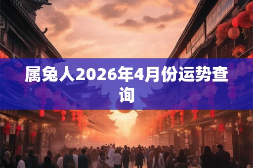 属兔人2026年4月份运势查询