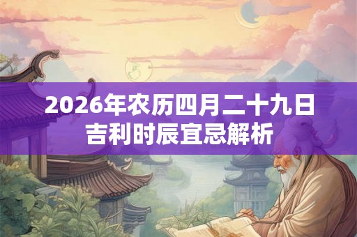 2026年农历四月二十九日吉利时辰宜忌解析 2026年农历四月二十九日吉利时辰宜忌解析