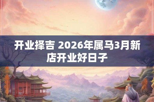 开业择吉 2026年属马3月新店开业好日子 开业择吉 2026年属马3月新店开业好日子