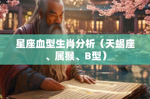 星座血型生肖分析（天蝎座、属猴、B型）
