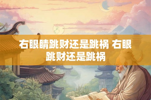 右眼睛跳财还是跳祸 右眼跳财还是跳祸