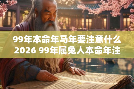 99年本命年马年要注意什么2026 99年属兔人本命年注意事项